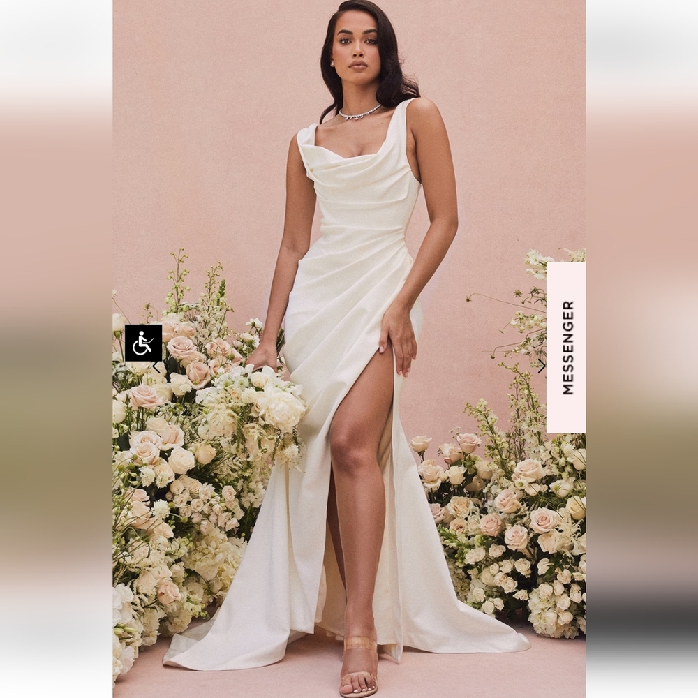 Delphine duchess satin corset wedding gown